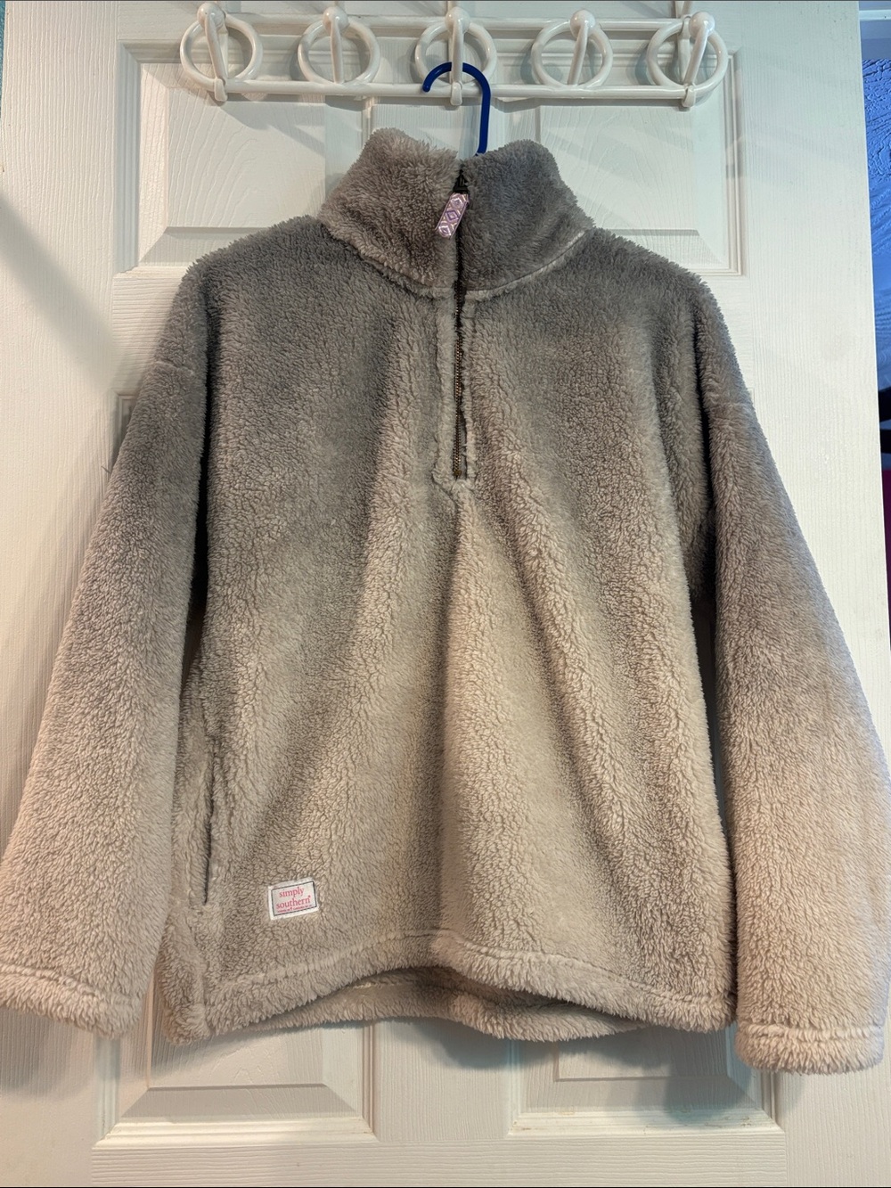Simply Southern Taupe Plush Half-Zip Pullover